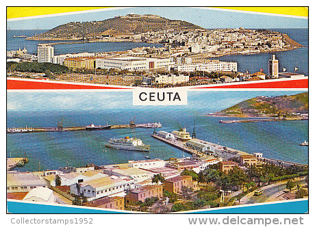 7516- CEUTA- SEA TOWN, PANORAMA, HARBOUT, SHIPS - Ceuta