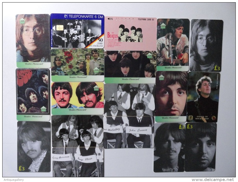 LOT OF 18 PHONECARDS THE BEATLES MIXED AND LIMITED EDITION - Musique