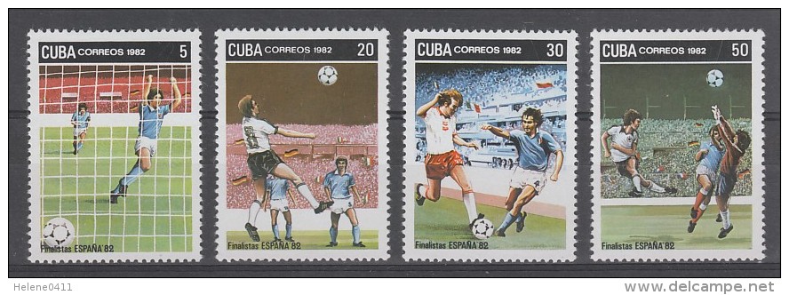 SERIE NEUVE DE CUBA - FINALISTE DE LA COUPE DU MONDE DE FOOTBALL "ESPANA'82" N° Y&T 2386 A 2389 - 1982 – Espagne