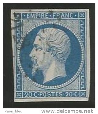 France - Napoleon III - N°14A Bleu - Obl. LP 2128 MONTPELLIER - 1853-1860 Napoléon III