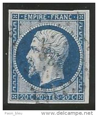 France - Napoleon III - N°14A Bleu - Obl. LP 2738 ROUEN - 1853-1860 Napoléon III