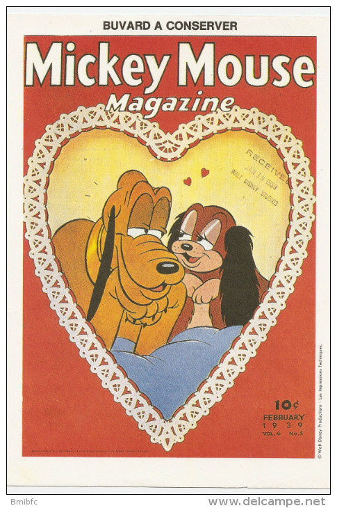 Mickey Mouse Magazine  ( Tampon Intérieur Du Coeur RECEVED Jan 19 1939 WALT DISNEY STUDIOS ) - M