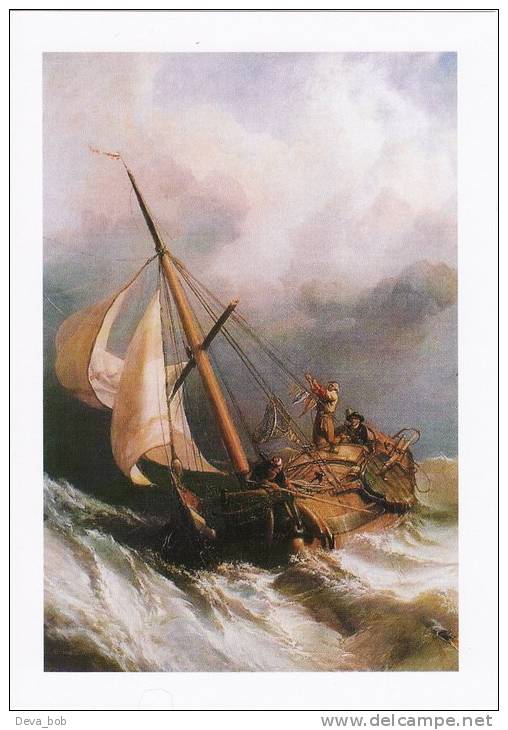 Maritime Art Postcard On The Dogger Bank Clarkson Stanfield 1846 Sailing Ship - Fishing Boats