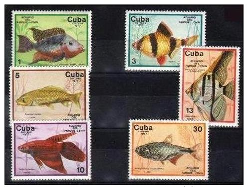 CUBA/KUBA 1977  PECES DEL ACUARIO DEL PARQUE LENIN SET MNH - Altri & Non Classificati