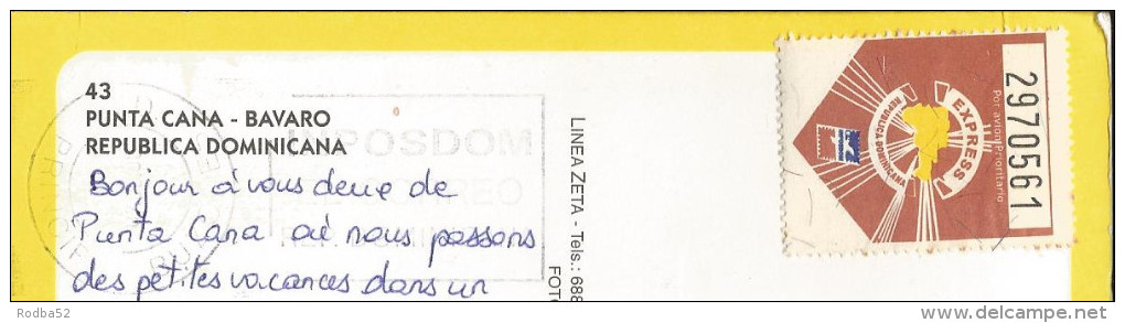 République Dominicaine - Republica Dominicana - Punta Cana - Bavaro - Voir Timbre - Stamp - Por Avion - Dominican Republic