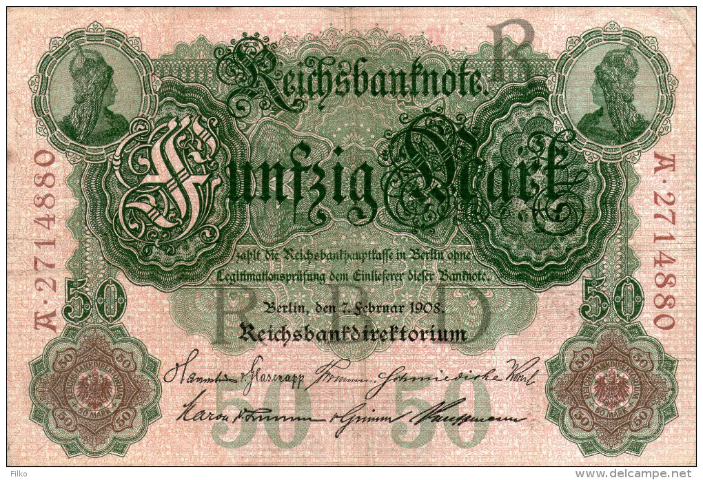 Germany, 50 Mark, 7.2.1908-,P32, See Scan - 50 Mark