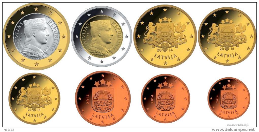 Latvia / Lettonia / Lettland  2013 - 2014 EURO COINS 1,2,5,10,20,50 Eurocent To 1, 2 Euro Full Set - Today In Stock - Letonia