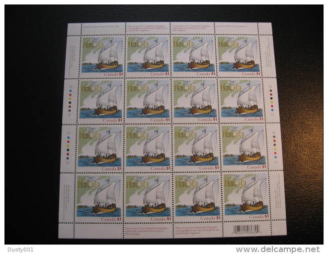 F06-17  SC#  2155   Feuille De 16, Voilier De Champlain; Champlain Sailing Ship, Sheet Of 16;  2006 - Ganze Bögen
