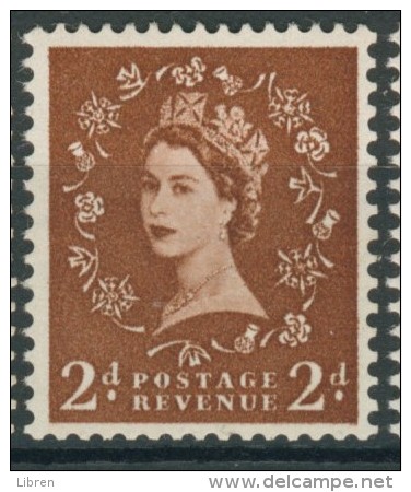 BL2-322 GREAT BRITAIN 1955-58 SG 543bWi WM21 St EDWARDS CROWN INVERTED, OMGEKEERD. MNH, POSTFRIS, NEUF**. - Ongebruikt