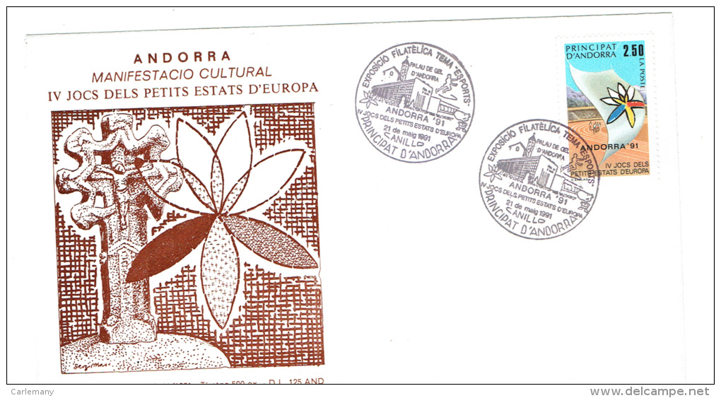 FDC IV JOCS PETITS ETATS 1991 ANDORRE - FDC