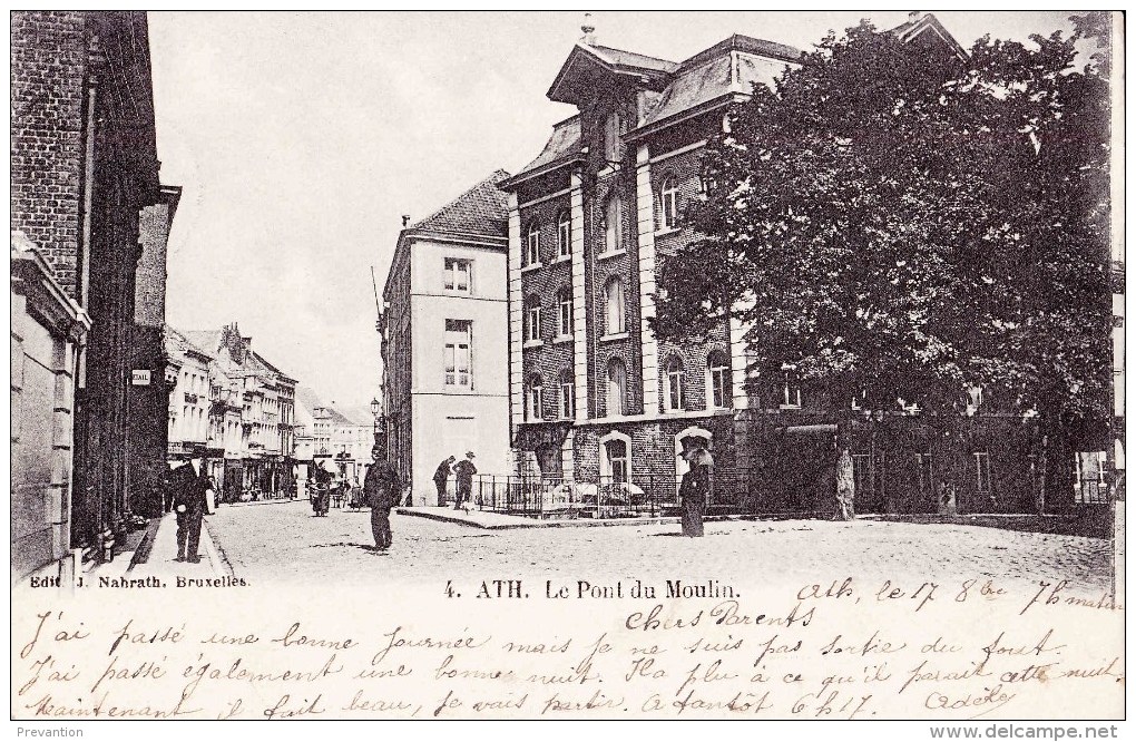 ATH - Le Pont Du Moulin - Carte Circulée 1904 - Ath