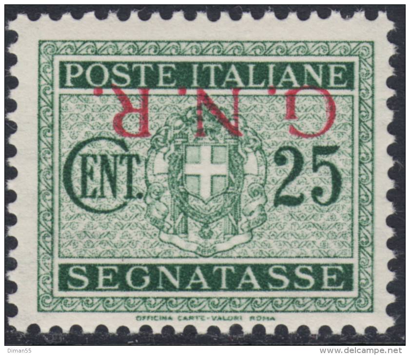 ITALY - 1943 R.S.I. - VARIETA' - Tax N.50/Ia  - Cat. 600 Euro - Con CERTIFICATO - GOMMA INTEGRA - MNH** - Taxe