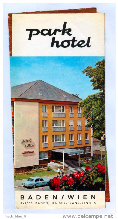 Broschüre Baden Bei Wien Park Hotel 1972 Parkhotel Kaiser-Franz-Ring Österreich Prospekt Folder Niederösterreich Austria - Reiseprospekte