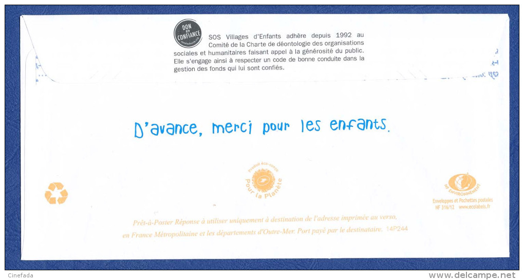 SOS VILLAGE D'ENFANTS Postréponse Neuf. Autorisation 14316. M20g Validité Permanente. Dos 14P244 - Prêts-à-poster: Réponse /Ciappa-Kavena