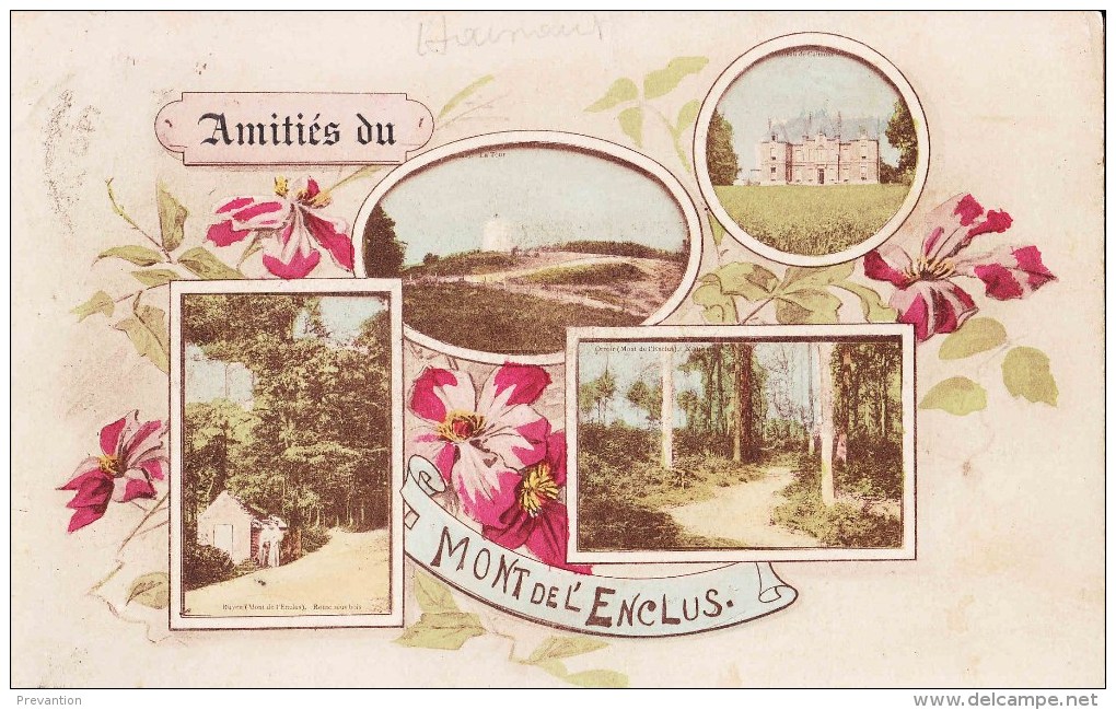 Amitiés Du MONT DE L´ENCLUS - Carte En 4 Vues Colorée - Mont-de-l'Enclus