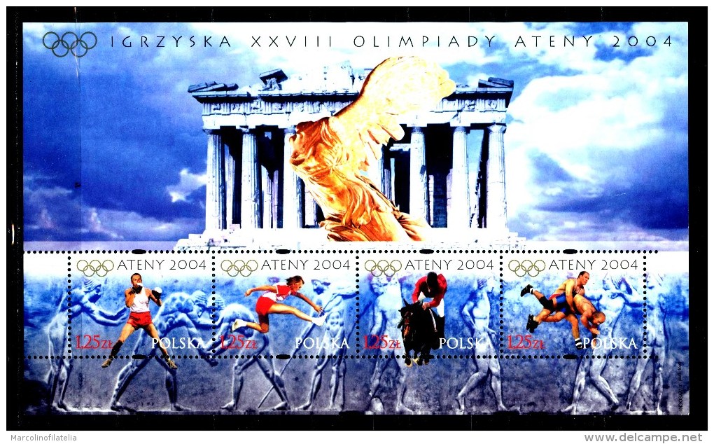 POLONIA - POLSKA - Sheet Olimpic Games Di ATENE 2004 - Year 2004  - Complete  Set - Nuovo - News -MNH**.. - Blocchi E Foglietti