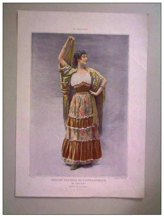 Illustration Ancienne MLLE CHASLES, Ballet De Carmen, Théatre National De L'opéra Comique - Autres & Non Classés