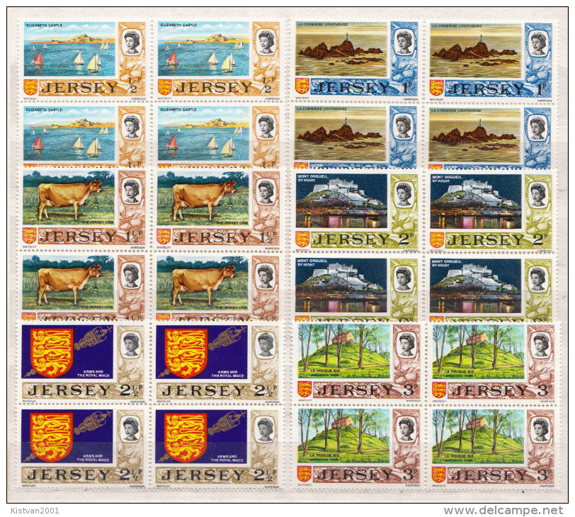 Jersey MNH Short Set In A Block Of 4 - Jersey