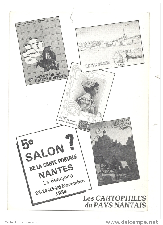 Cp, Bourse Et Salons De Collections, 5è Salon De La Carte Postale - 1984 - Nantes (44) - Bourses & Salons De Collections