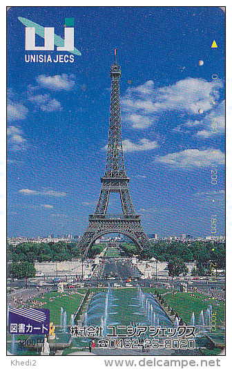 Carte Prépayée Japon - Site FRANCE / PARIS TOUR EIFFEL & TROCADERO -  TOWER Japan Prepaid Tosho Card - 86 - Paysages