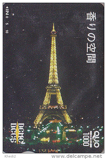 Carte Prépayée Japon - Site FRANCE / PARIS TOUR EIFFEL - TOWER Japan Prepaid Card Quo Karte - 1019 - Paysages