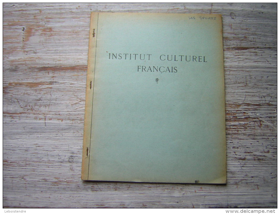 INSTITUT CULTUREL FRANCAIS  COURS XIX  DEVELOPPEMENT PHYSIQUE ET SPORT   LES SPORTS 1957 - 18+ Years Old