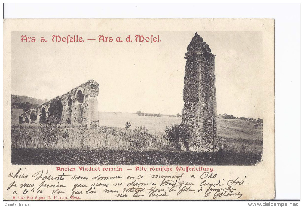1 Cpa. Ars-sur-Moselle . Ancien Viacuc (acqueduc) Romain . Wasserleitung. Carte En  Français/allemand - Ars Sur Moselle