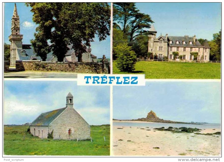 Tréflez L´église La Château De Kerjeanne La Chapelle St Guévroc Le Rocher Roch´ Velen - Flamme Lesneven - Autres & Non Classés