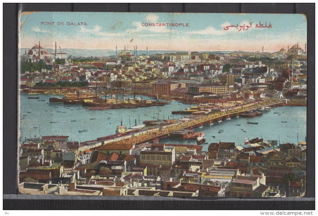 Levant - N° 13 Oblitéré Sur Carte - Constantinople - Pont De Galata - Cartas & Documentos