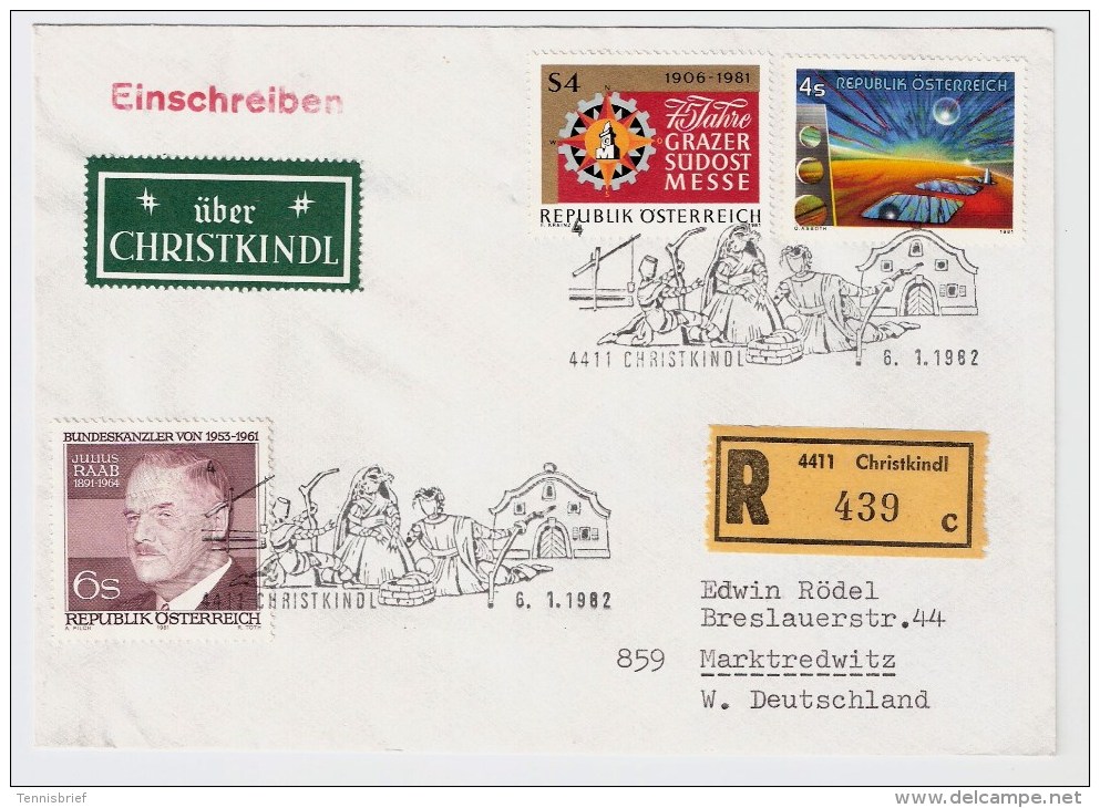Österreich, Christkindl, 6.1.82, Reco-Brief , S576 - Briefe U. Dokumente