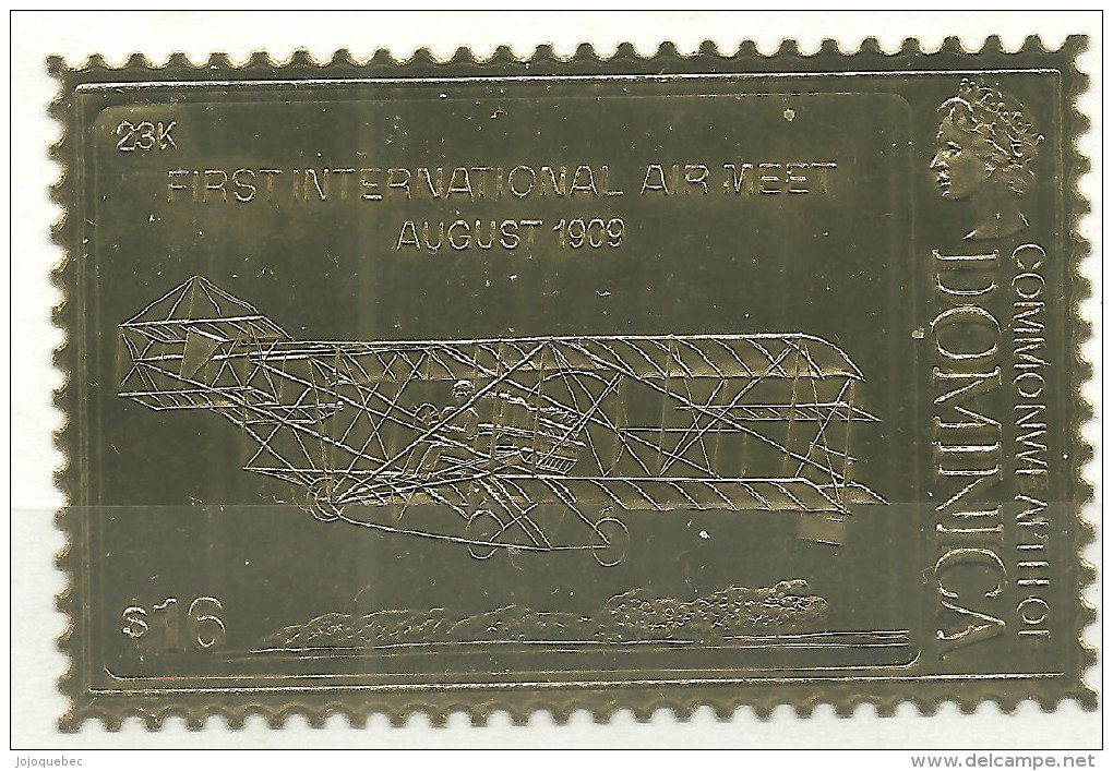 Dominique Neufs Sans Charniére ( OR ) FIRST INTERNATIONAL AIR MEET AUGUST 1909 ( GOLD ) - Dominique (1978-...)