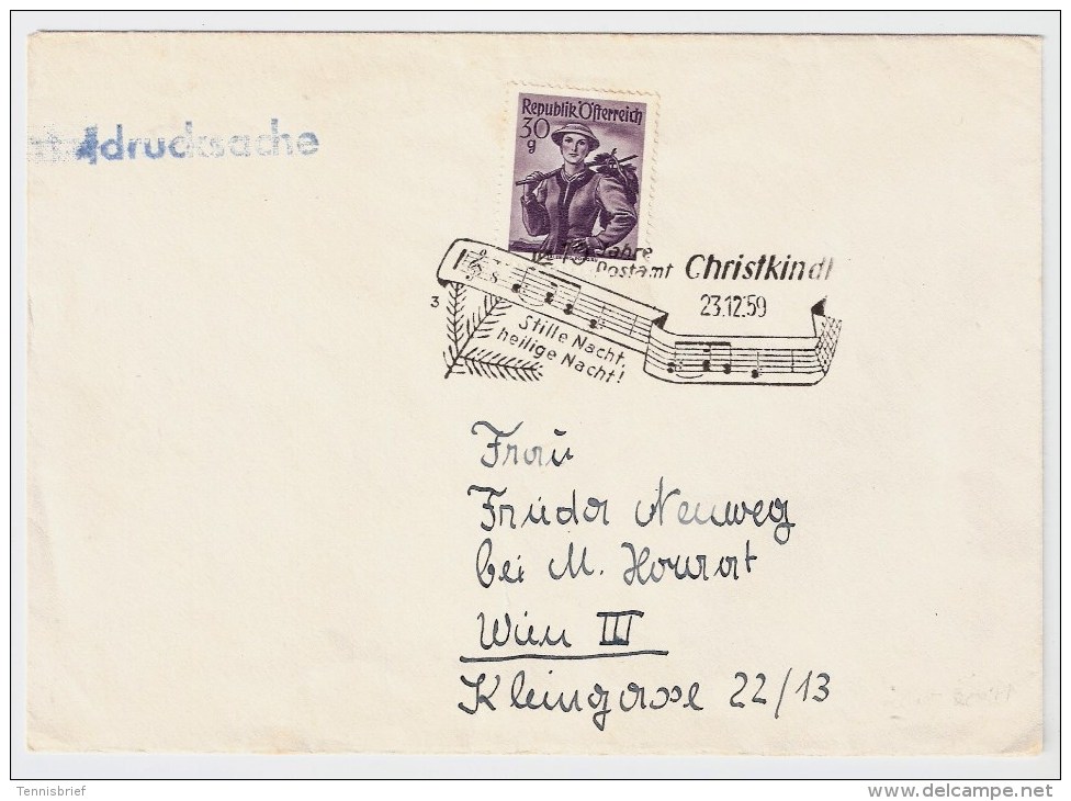 Österreich, Christkindl, 23.12.59, Drucksache , S579 - Briefe U. Dokumente