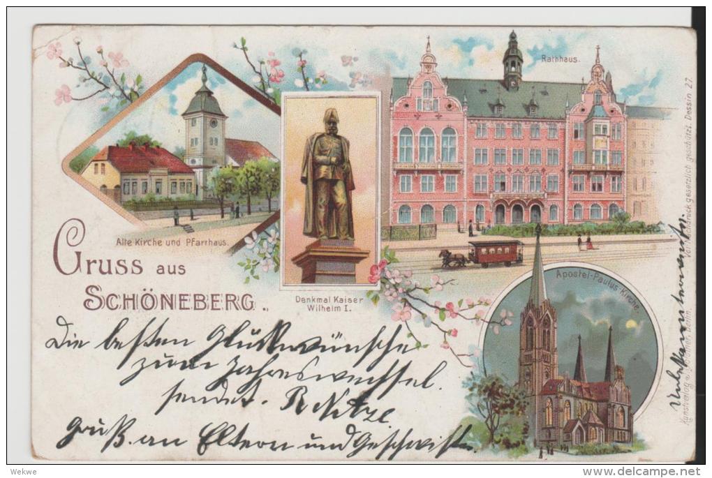 Bln129/ Schöneberg, Mehrbildkarte 1897 - Schoeneberg