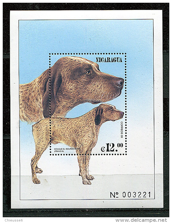 (cl 24 - P33) Nicaragua ** Bloc N° 290 (ref. Michel Au Dos) - Chiens - Blocks & Sheetlets