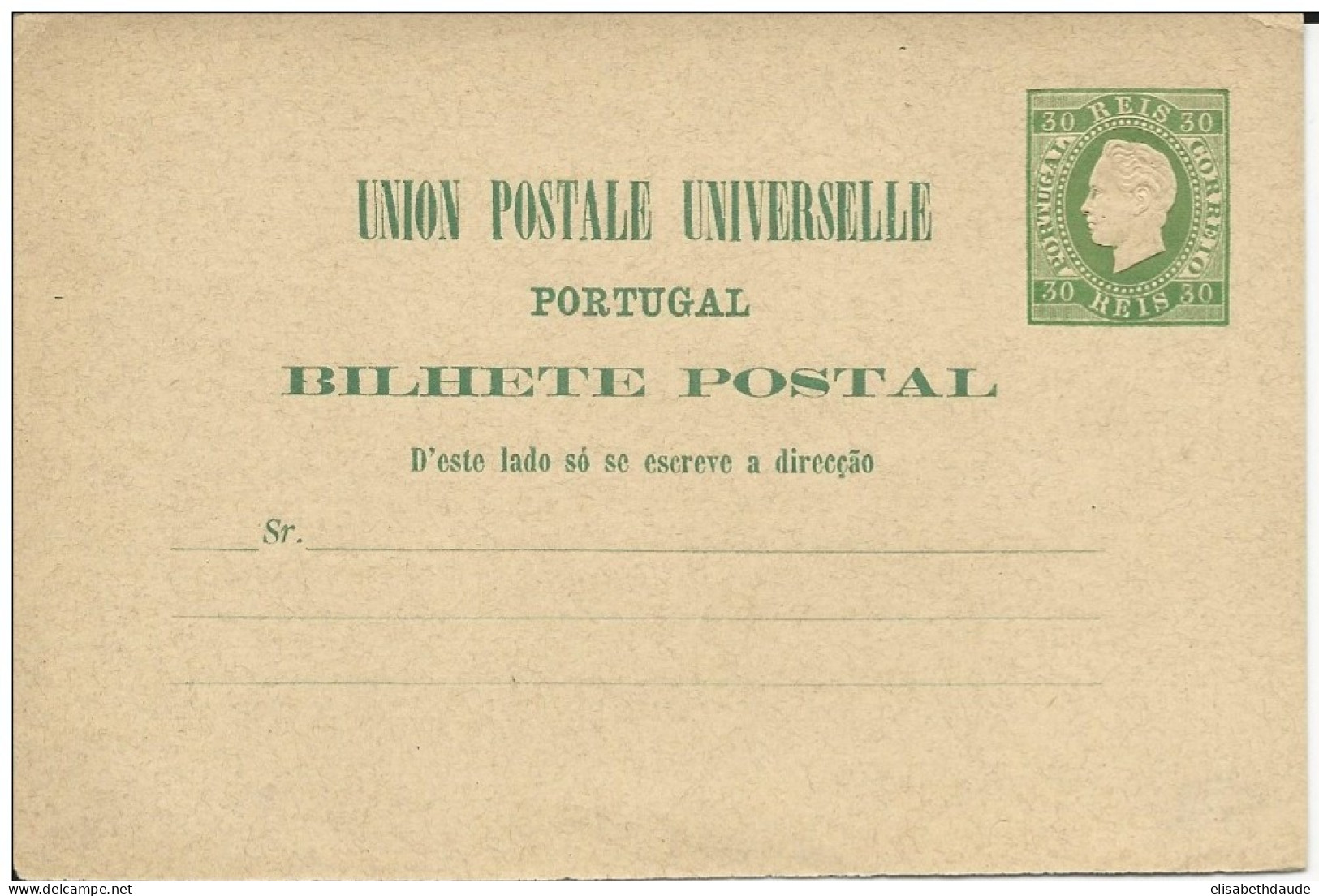 PORTUGAL - 1879 - CARTE ENTIER POSTAL - Enteros Postales