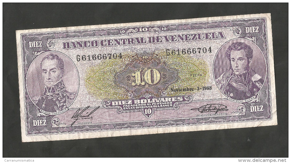 VENEZUELA - BANCO CENTRAL De VENEZUELA - 10 BOLIVARES (1988) - Venezuela