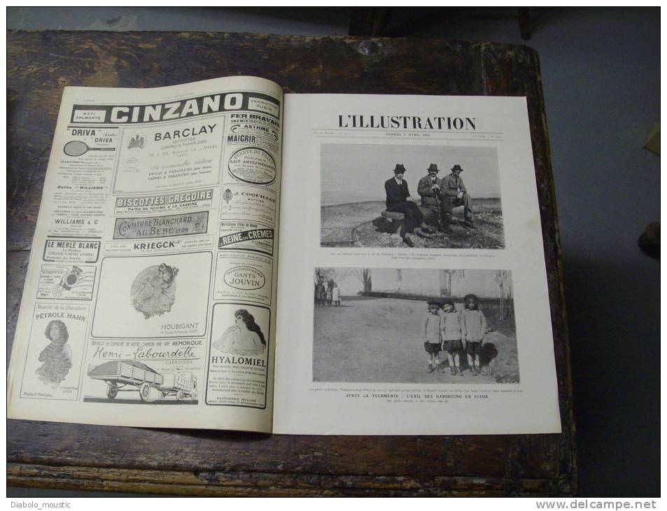 N° 3970 Pub CITROËN ;Exil HABSBOURG ;Equipement POILU ;Procès Humbert ;Massacre ARMENIENS ;Dans Sous-marin All.; ITALIE - L'Illustration