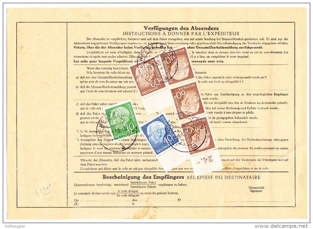 D - Paketkarte 29.1.1959 Wesselbüren Nach Newburg GB - Lettres & Documents