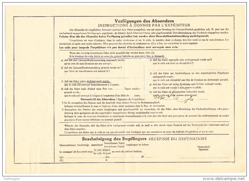 D - Paketkarte 30.11.1957 Simbach Nach Oxford England - Lettres & Documents