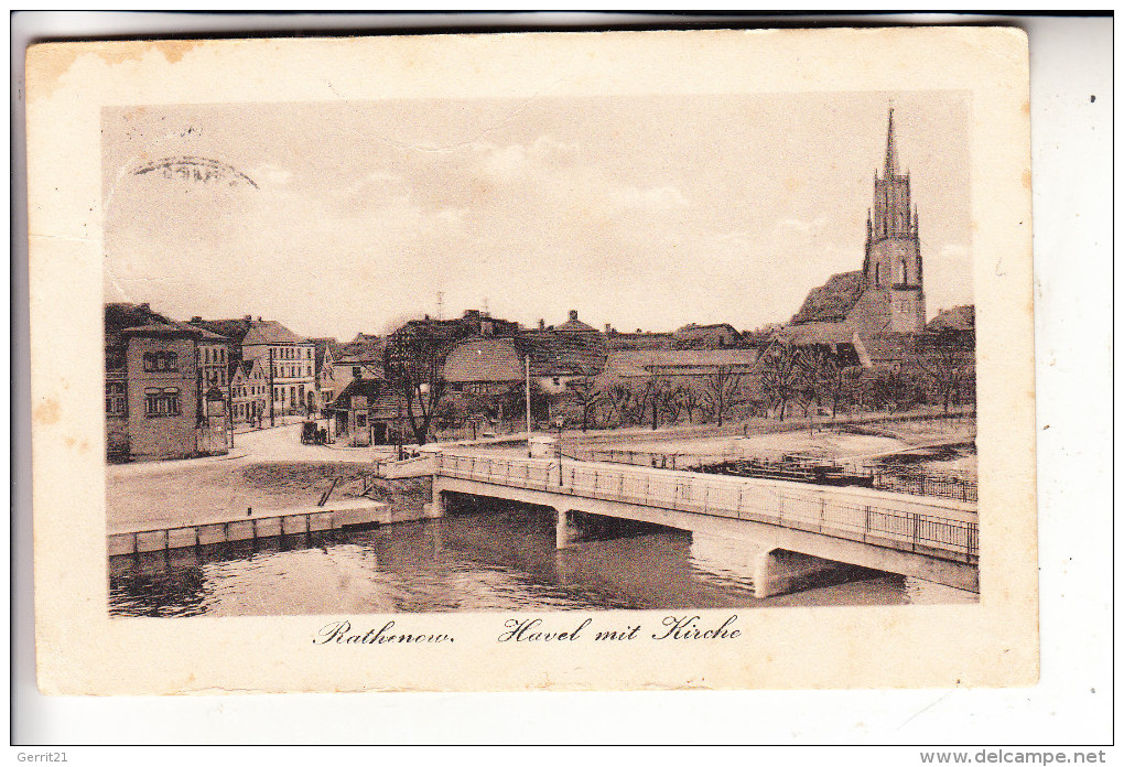 0-1830 RATHENOW, Havel Mit Kirche, 1925 - Rathenow