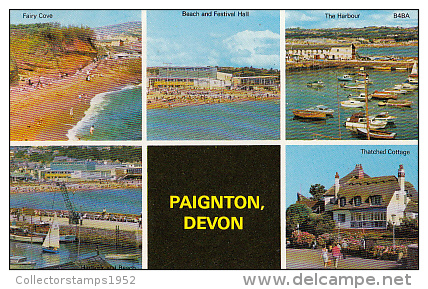 7522- PAIGNTON- FAIRY COVER, BEACH, FESTIVAL HALL, HARBOUR, THACHED COTTAGE, SHIP - Paignton