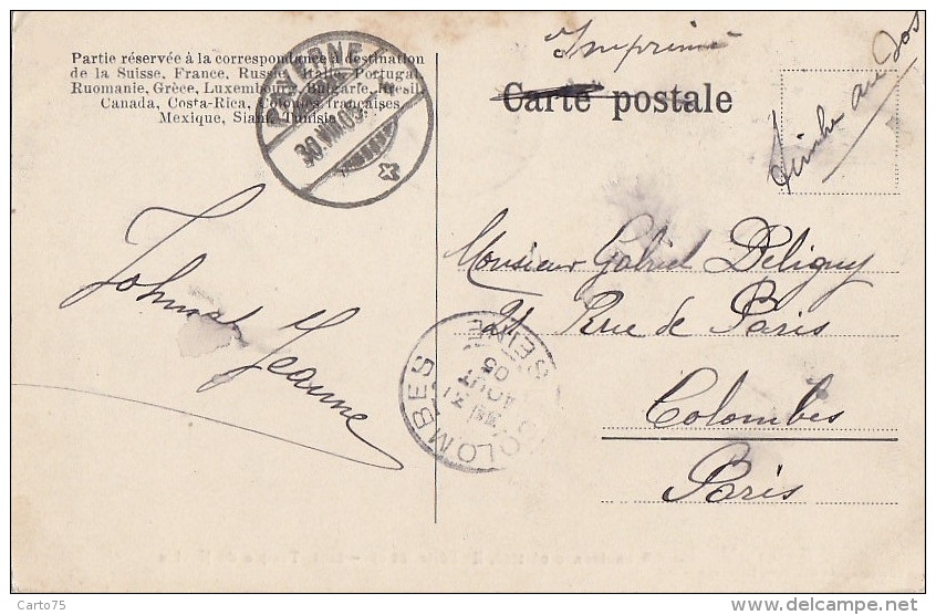 Suisse - Noville - Temple - Eglises Vaudoises - Cachet Postal 1905 Payerne Colombes - Noville