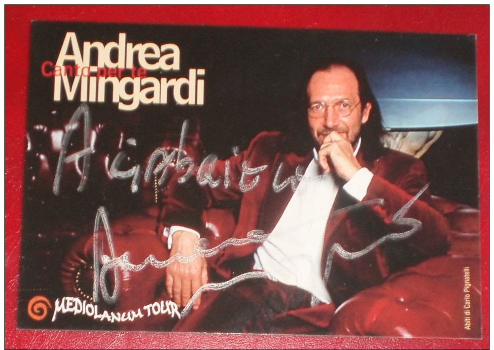 Cartoncino Andrea Mingardi  Con Autografo - Musik Und Musikanten