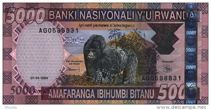Rwanda 5000 Francs 2004 Pick 33 UNC - Rwanda