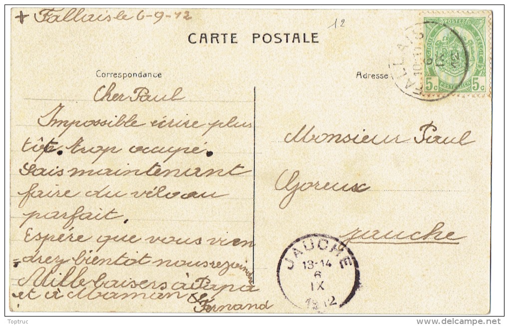 CP Braives - Fallais - Villa Des Roses - Vue RARE - TB état - Cachet Postal Jauche Et Fallais 1912 - - Braives