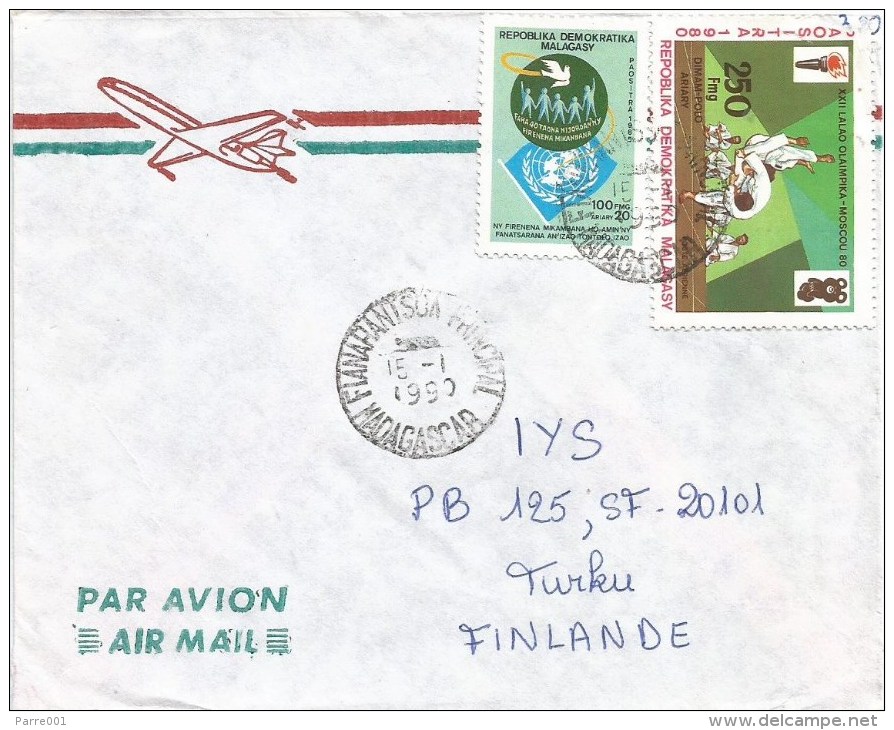 Madagascar 1990 Fianarantsoa Pigeon Dove Olympic Games Moscow Judo Cover - Judo