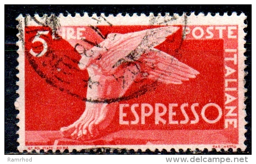 ITALY 1945 Express - Winged Foot Of Mercury - 5l. - Red FU - Poste Exprèsse