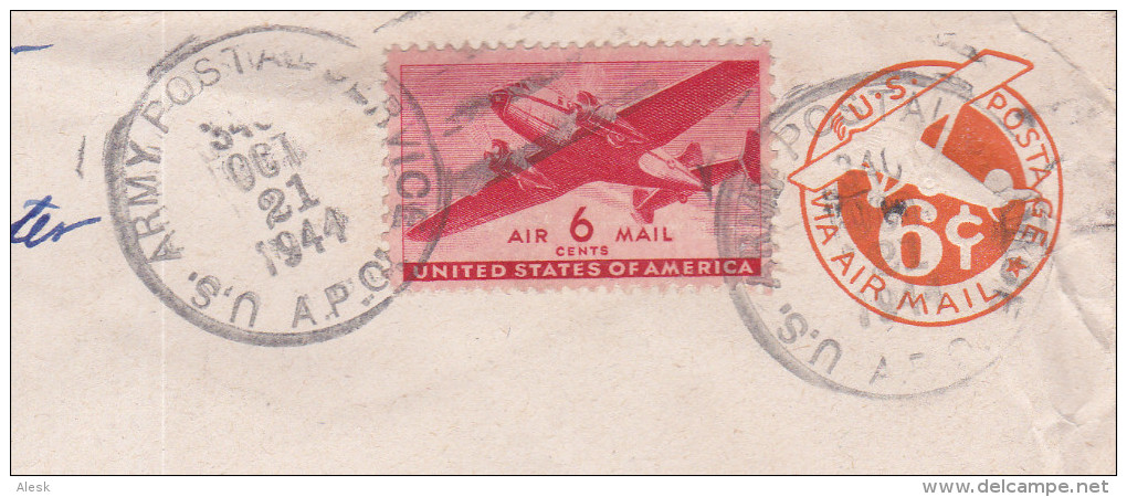 ETATS-UNIS Entier-postale Censurée + Pa26 Army Postal Service 21 Octobre 1944 Pour Hopkinsville - 1941-60