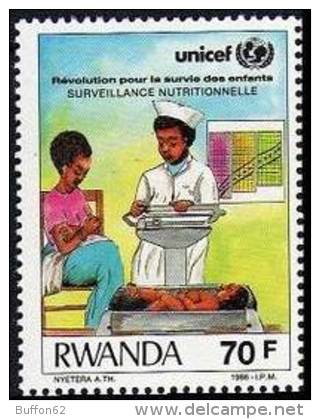 Rwanda (1987) - Pesée Du Nourrisson / Infant Growth Monitoring. UNICEF. Child Survival & Development. Nutrition. - Médecine