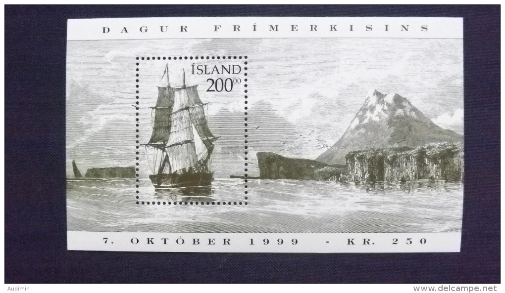 Island 924 Block 24 **/mnh, Tag Der Briefmarke 1999 - Historische Segelschiffe - Blocs-feuillets